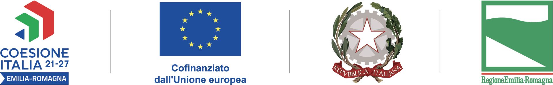 Coesione Italia 2021-2027 - Emilia-Romagna, Unione Europea, Repubblica Italiana, Regione Emilia-Romagna